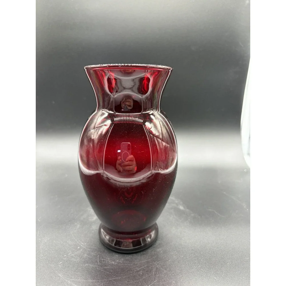 Vintage‎ Anchor Hocking Ruby Red Flower Vase